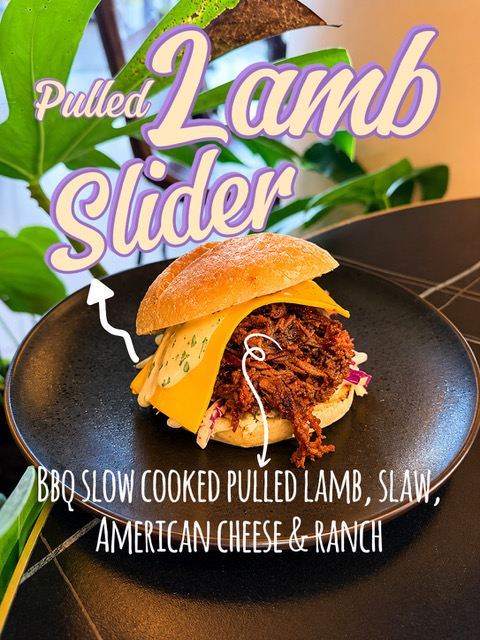 Slow-cooked BBQ pulled lamb slider